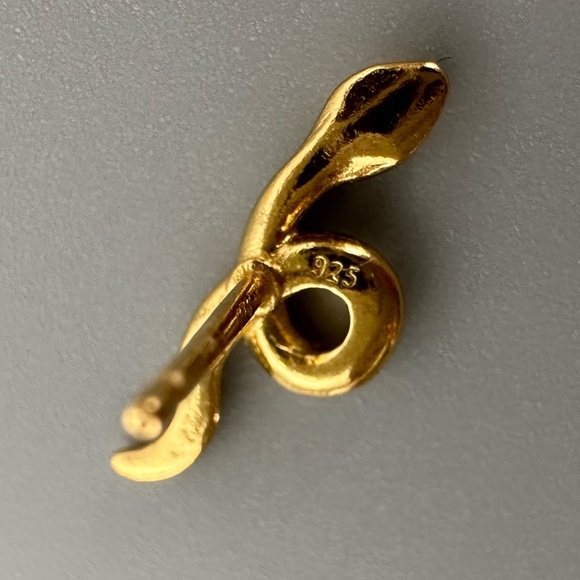 14k Gold Vermeil Snake Stud Earrings - Picture 7 of 16